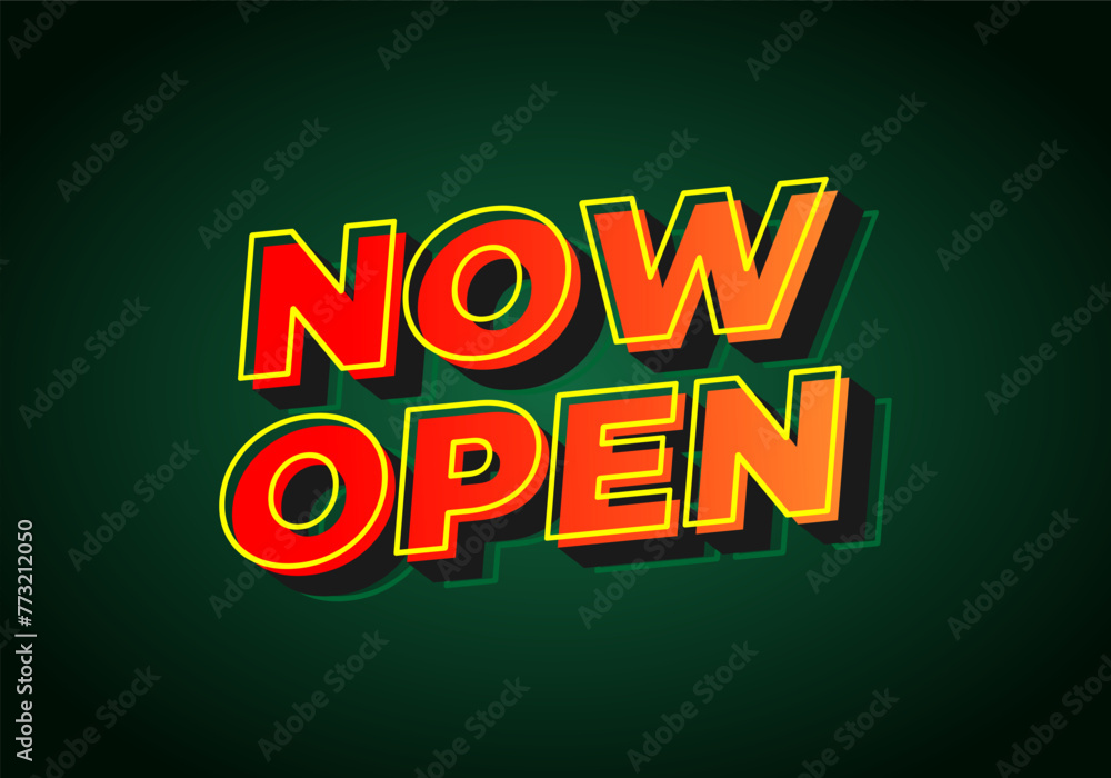 Now open. Text effect in 3d look with eye catching colors