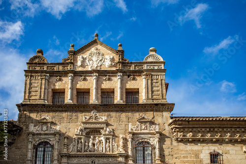 Facade of the Santa Cruz museum, former medieval hospital, in Toledo, Castilla la Mancha, Spain, world heritage site