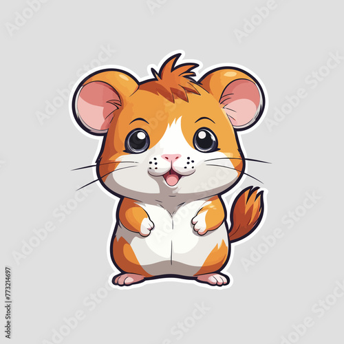 Cute Hamster cartoon Logo Design Very Cool