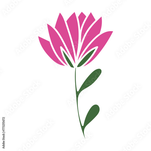 Vector illustration of hand drawn flower. Cute doodle nature element.
