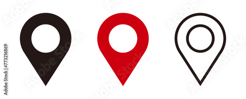 Flat icon set of location and map pins photo