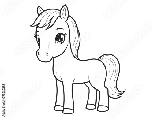 the pony that was outlined in black and white