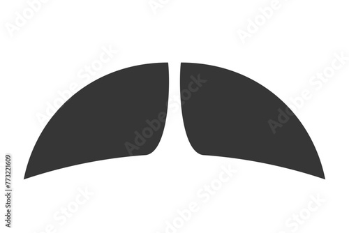 Walrus Mustache Black Vector Silhouette. Thick, Bushy Facial Hair Style That Extends Beyond The Edges Of The Mouth
