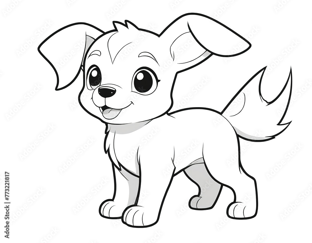 an outline drawing of a puppy with big eyes an outline drawing of a puppy with big eyes