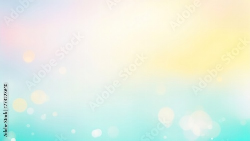 Pastel Cyan, Teal, gold yellow, white silver, pale pink Abstract blur bokeh banner background © Reazy Studio