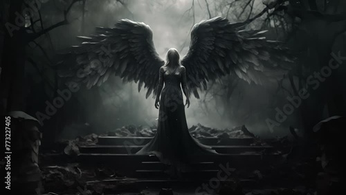 The scary angel of death is haunted by a graveyard	