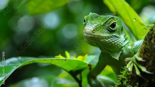 Chameleon the nature background  International day for biological diversity