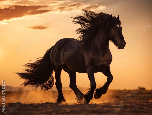 a horse running in the desert © Dan