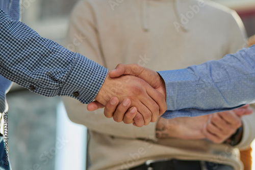 Good deal. Two business people shaking hands