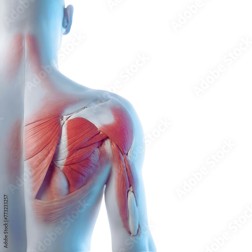 Lateral view of shoulder muscles and anatomy