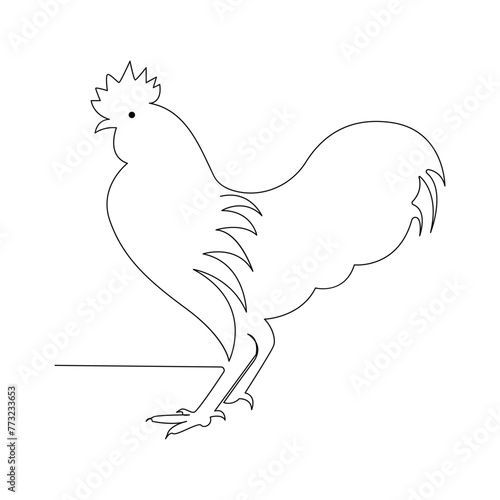 one line chicken art continuous line drawing of poultry minimalist domestic animal design vector and illustration