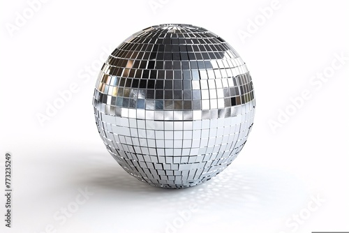 a silver disco ball on a white background