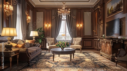 Hotel suite living room with beautiful interior design © rimsha