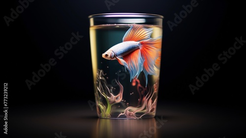 a fish in a glass