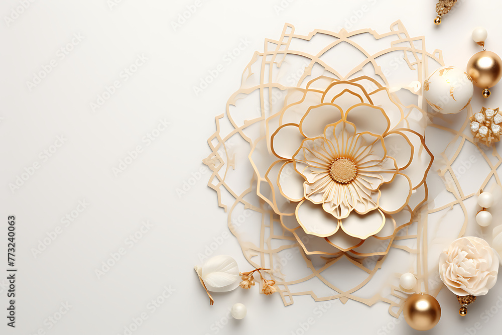 Eid Al Adha flat lay mockup background with copy space. Light Eid Al Adha background. Eid Al Adha flat lay mockup background with copy space. Light Eid Al Adha background.
