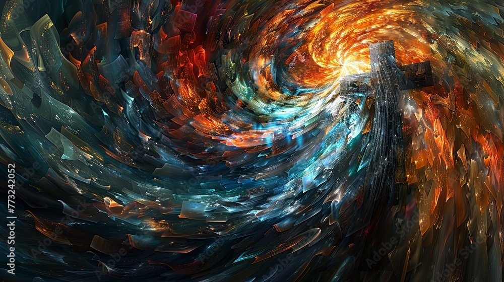 An abstract digital art piece resembling a futuristic tunnel with chrome and metallic textures and dynamic light effects. An abstract digital art piece resembling a futuristic tunnel with chrome and metallic textures and dynamic light effects.