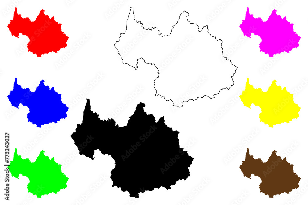 Fototapeta premium Savoie Department (France, French Republic, Auvergne-Rhone-Alpes region, ARA) map vector illustration, scribble sketch Savoie map....