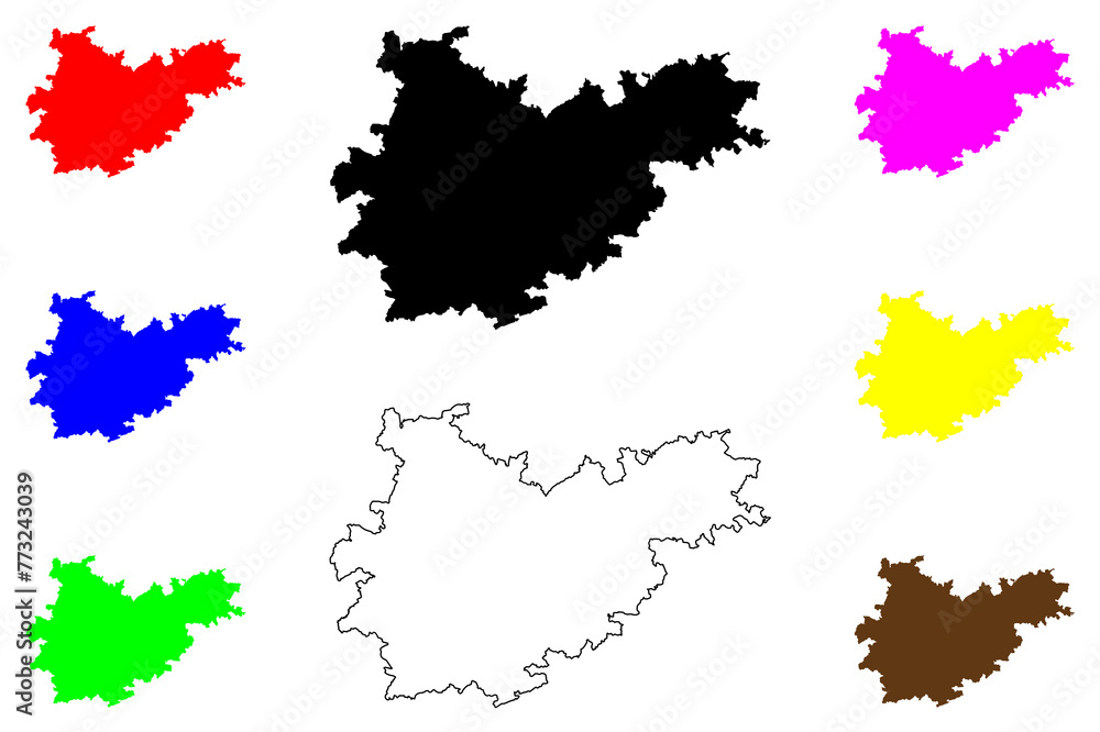 Obraz premium Tarn-et-Garonne Department (France, French Republic, Occitanie or Occitania region) map vector illustration, scribble sketch Tarn et Garonne map