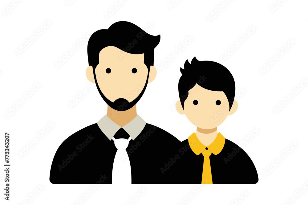father and son, father's day themes image vector illustration,white background father and son, father's day themes image vector illustration,white background