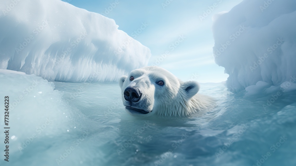 Beneath the Ice: Bear 8K Photorealistic Ultra HD