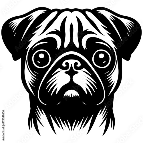 Pug Dog Illustration.