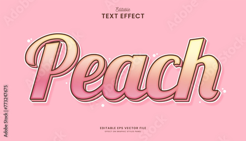 decorative pink peach editable text effect vector design © OreNyee