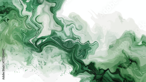 Colorful natural green marble ink paper texture on white