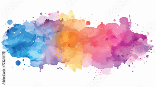 Colorful watercolor hand drawn paper texture torn spl