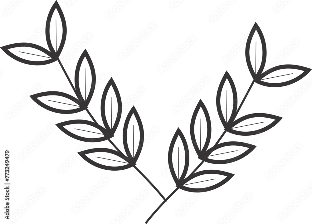 Naklejka premium Leaves Outline 