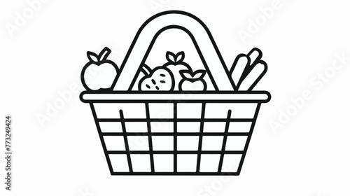 Consumer basket line icon concept sign outline vector