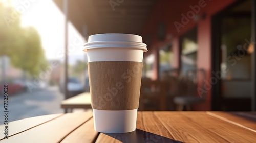Coffee Paper Cup on White Background  8K Photo