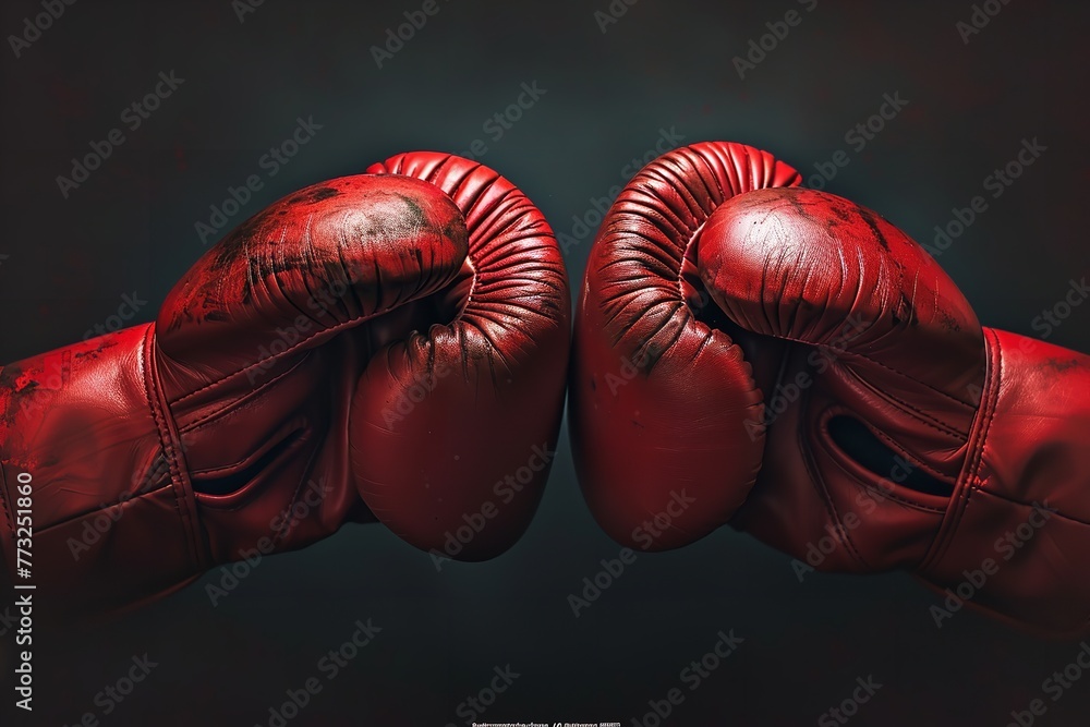 Combat Box punch gloves boxing Two-gloved power hand. Generative Ai