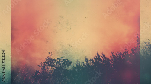 Abstract image of soft colors with tree-like shapes, desktop background, poster, Cyan, Pink, Orange