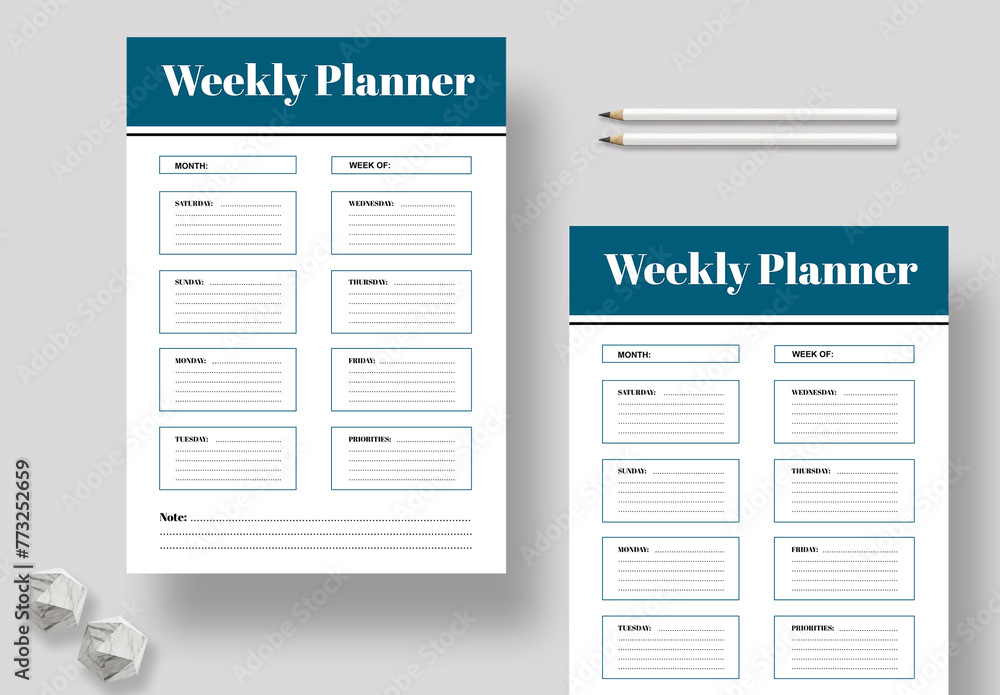 Weekly Planner Client Sample Weekly Planner Template Stock Template | Adobe Stock