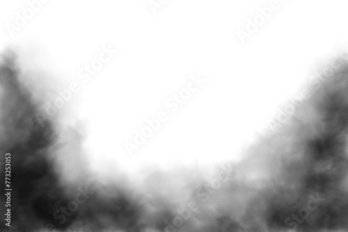  Realistic Smoke or Fog Overlay on white transparent background. Rising Dark Smoke Special Effect photo