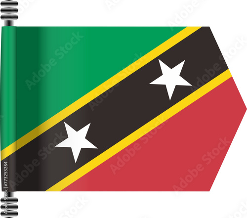 Free Download SAINT KITTS AND NEVIS FLAG ROLLED EFFECT - GFXLoad