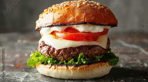 hamburger on a plate