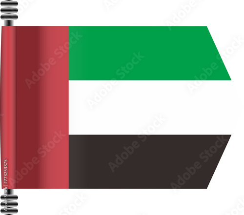 Free Download UNITED ARAB EMIRATES FLAG ROLLED EFFECT - GFXLoad