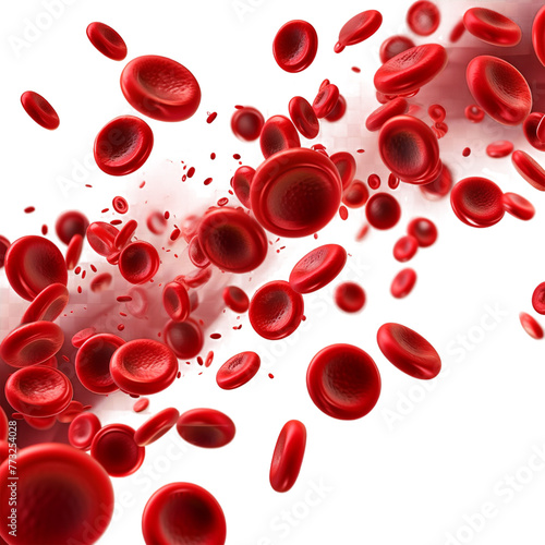 red blood cells isolated on white.
