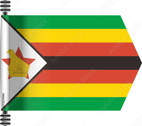 ZIMBABWE FLAG ROLLED EFFECT