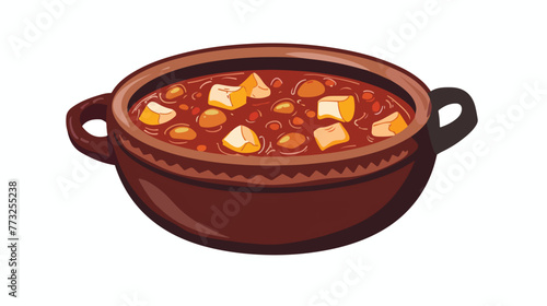 Fabada asturiana spanish cuisine color icon vector. f