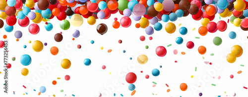 Colorful sugarplum candies fall isolated on a white background. High-resolution