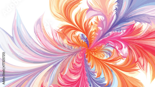 Fractal illustration of bright background with floral