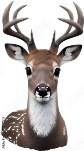 Close-up of a cute cartoon Marsh Deer Icon. photo