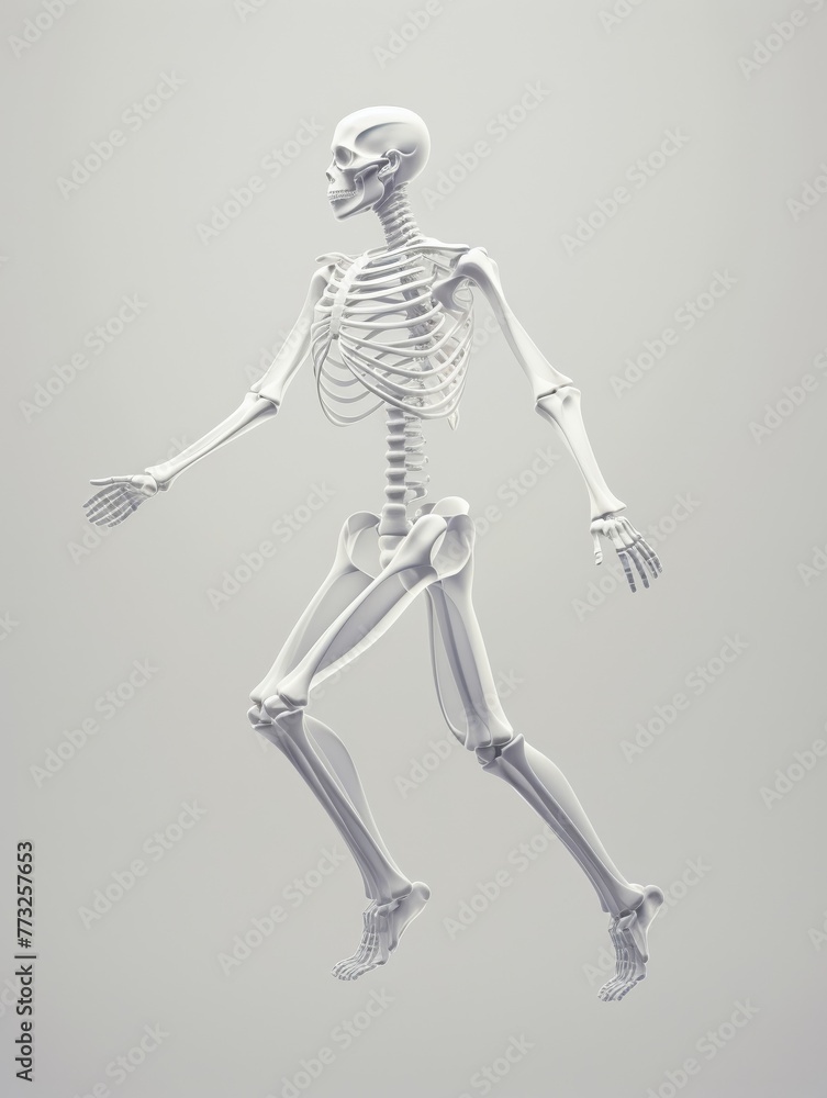 A minimalist x-ray film design, focusing on the simplicity and beauty of the skeletal system, set against a plain background A minimalist x-ray film design, focusing on the simplicity and beauty of the skeletal system, set against a plain background