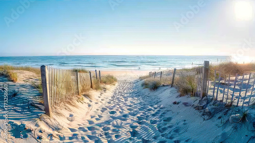 Coastal access on a sandy beach
