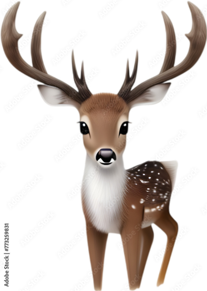 Obraz premium Close-up of a cute cartoon Marsh Deer Icon.