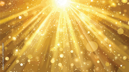 Golden sun light background. Abstract vector backgrou photo