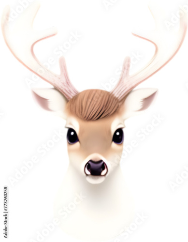 Close-up of a cute cartoon Marsh Deer Icon. © Pram