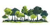 Green forest isolated on background. flat vector isolated